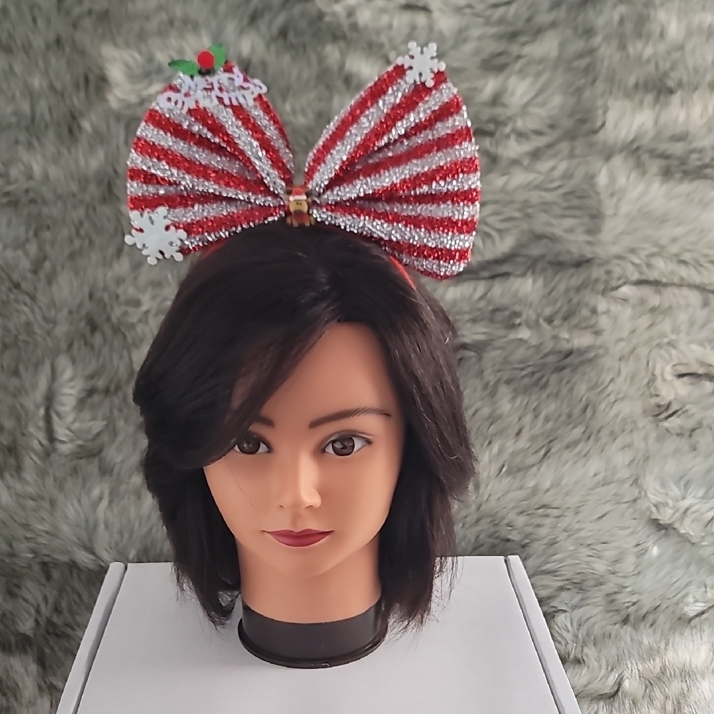 Holiday Red and White Striped Hair Headband